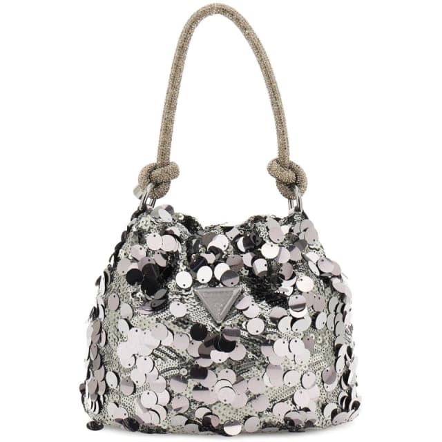 Guess Womens Shine Top Handle Bag Silver female One Size