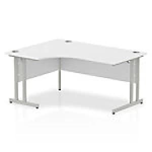 Impulse Cantilever 1600 Left Hand Crescent Desk White