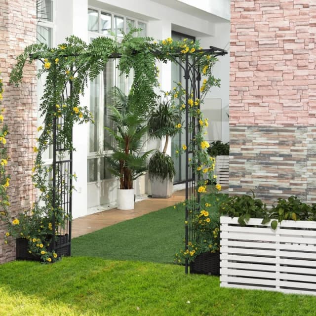 Outsunny Garden Arch Arbor For Decorative Climbing Plants Lawn Garden