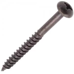 Select Hardware Cross Recessed Round Head Black Woodscrews 3/4" X No8 20 Pack