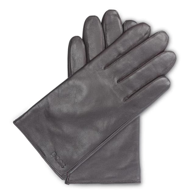 Boss Gioli Leather Gloves Brown male 8