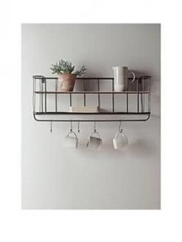 Cox & Cox Industrial Shelf With Hooks