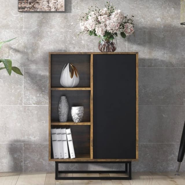 Creative Furniture Elysian Loft Sideboard 100cm - Rustic & Black Multicolor Unisex