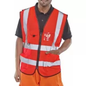 EXECUTIVE VEST RED 4XL - Hi Vis - Red - Beeswift