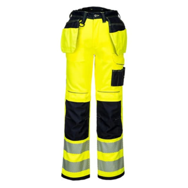 Portwest PW3 Hi Vis Holster Pocket Work Trousers T501YBS41 Colour: Yellow / Black