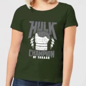 Marvel Thor Ragnarok Hulk Champion Womens T-Shirt - Forest Green - L