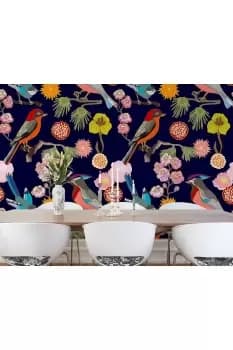 Floral Birds Wall Mural