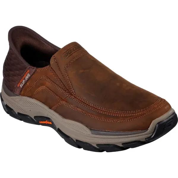 Skechers Mens Slip Ins Respected Elgin Relaxed Fit Loafer Shoe - UK 8 Brown male PS3785DKB8