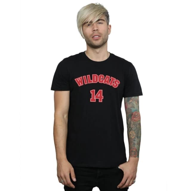 Disney Men High School Musical The Musical Wildcats 14 T-Shirt in Black Size: Small Black S Male 5059400922332