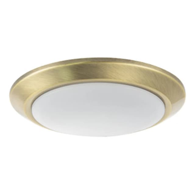 Happy Homewares Contemporary Antique Brass Flush LED Bathroom Ceiling Light Fitting