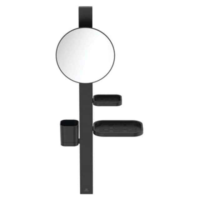 Ideal Standard Alu+ Matt Silk Black Round Wall-Mounted Bathroom Mirror (H)71.7Cm (W)31.05Cm