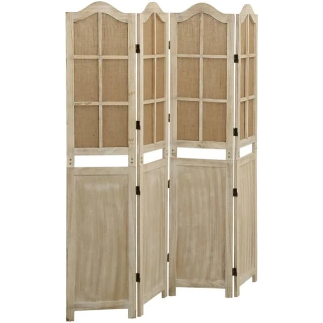 Vidaxl 4-panel Room Divider Brown 140X165cm Fabric, Brown 338591