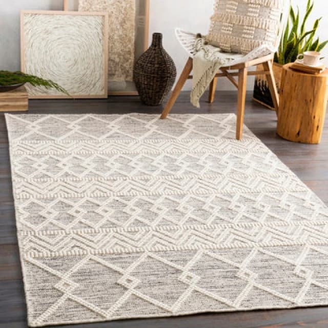 Livabliss Hand-Woven Global Wool Charcoal Ishani Area Rug 91 X 152cm - Easy Care, Non Shedding, Ideal For Living Room & Bedroom