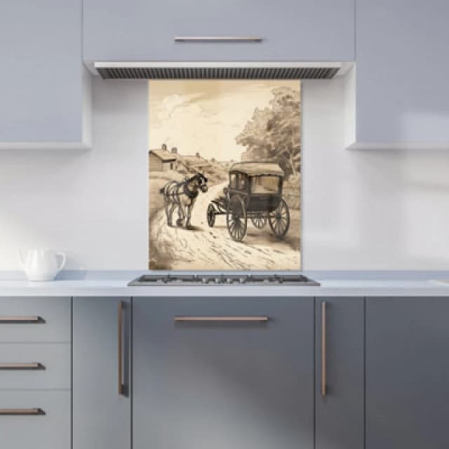 Warren Reed Designer A Horse And His Cart Kitchen Splashback