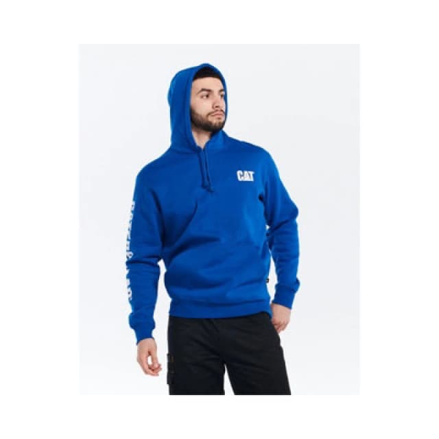 Caterpillar Trademark Banner Hooded Sweatshirt Blue male