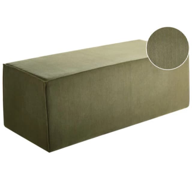 Beliani Pouffe Vinita Corduroy Dark Green