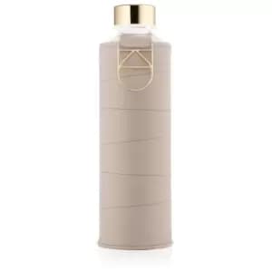 Equa Mismatch glass water bottle + faux leather case colour Beige 750ml