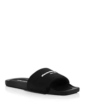 Alexander Wang Womens Logo Pool Slides