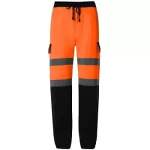 Yoko Mens Hi-Vis Jogging Bottoms (3XL) (Orange/Navy) - Orange/Navy