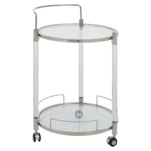 Olivia's Octavia Round Drinks Trolley in Silver