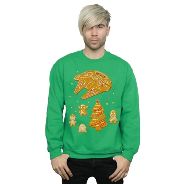 Star Wars Star Wars Men Gingerbread Rebels Sweatshirt in Green Size: Small Green S Male 5059400521726