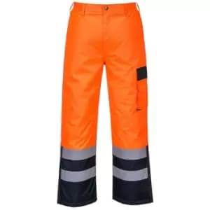 Portwest S686ONRM - sz M Hi-Vis Contrast Trousers - Lined - Orange/Navy - Orange/Navy