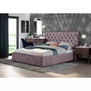 Rosiana Upholstered Beds - Plush Velvet, Single Size Frame, Pink - Pink