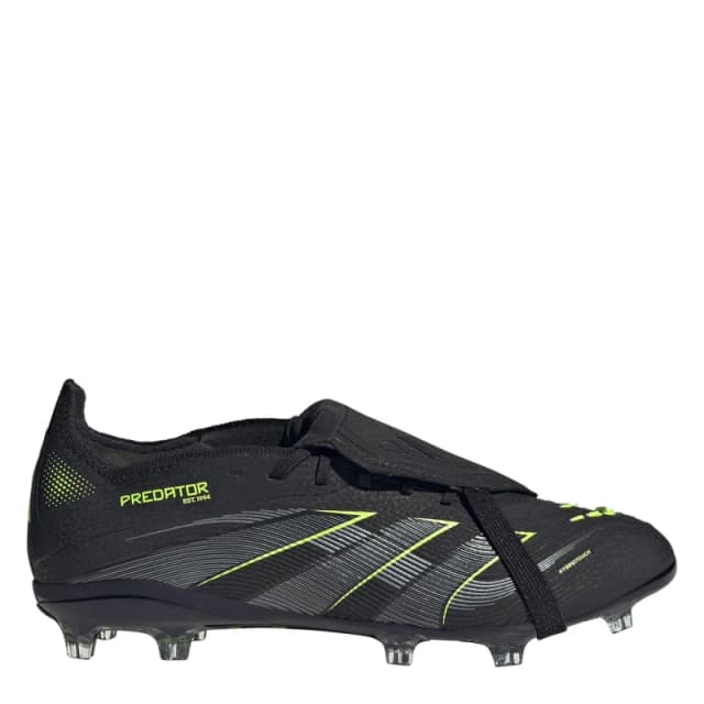 adidas Predator Elite Fold-Over Tongue Childrens Firm Ground Football Boots Black/Lemon male C10 (28)