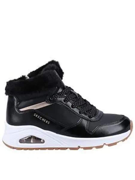 Skechers Uno Cozy Onair Boot, Black, Size 1.5 Older