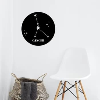 Cancer Horoscope - Black Decorative Metal Wall Accessory