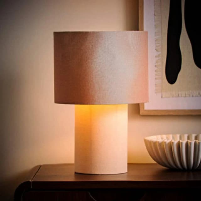 ValueLights ValueLights Bobby Colour Clash Duo Fabric Table Lamp with LED Bulb in Natural Natural One Size Unisex 5059406070112