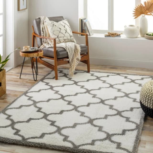 Livabliss Shaggy Cottage Plush Pile Ivory Ellie Area Rug 160 X 213cm - Easy Care, Non Shedding, Ideal For Living Room & Bedroom
