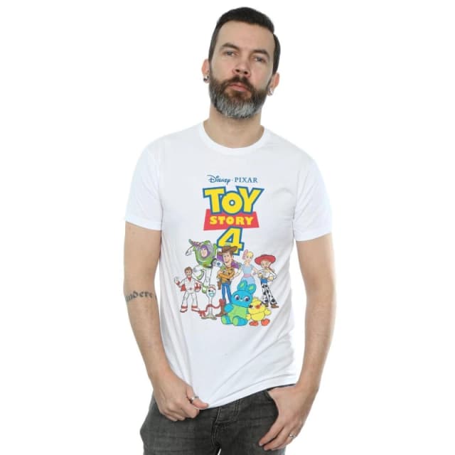 Disney Men Toy Story 4 Crew T-Shirt in White Size: Small White S Male 5059308457240