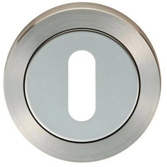 Loops Round Lock Profile Escutcheon 52mm Dia Concealed Fix Bright Satin Steel Metallics unisex