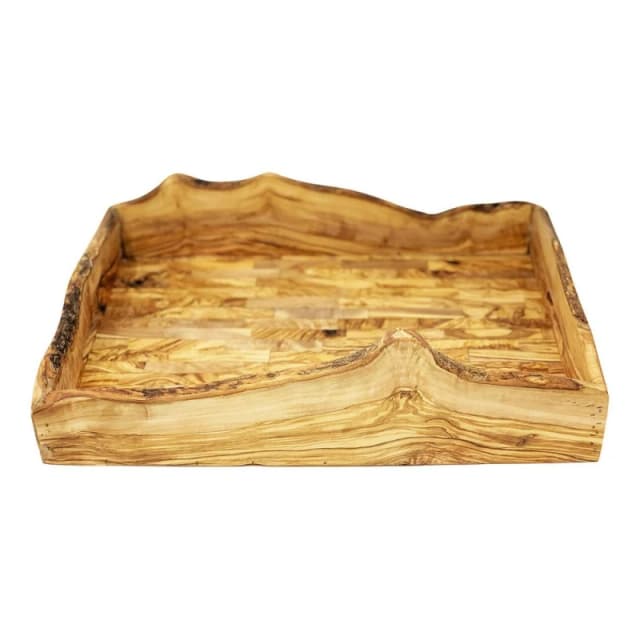 Verano Spanish Ceramics Olive Wood Natural Grained Rustic Kitchen Dining Large Serving Tray 45cm x 29cm Natural unisex