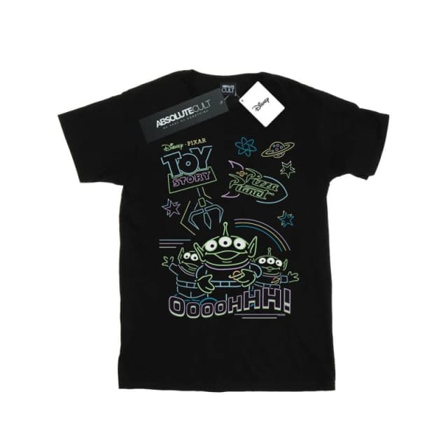 Disney Toy Story Neon Little Green Men T-Shirt in Black Size: Medium Black M Male 5059308571458