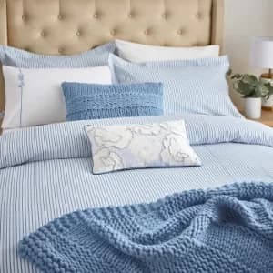 Katie Piper Be Still Candy Stripe Kingsize Duvet Cover Set, Blue