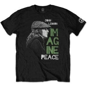 John Lennon - Imagine Peace Mens Large T-Shirt - Black