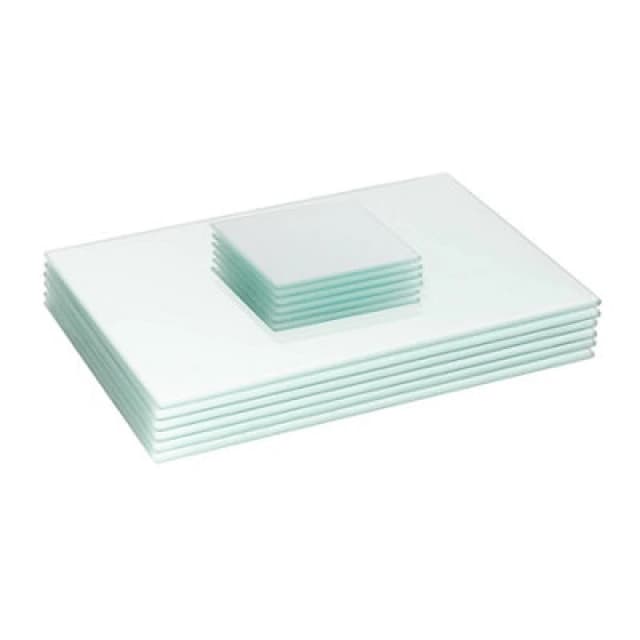 Harbour Housewares 12Pc Glass Placemats & Coasters Set - 30 X 20Cm White Dining Table Protection Place Mats Cup Drink Coasters