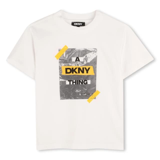 DKNY Kids Graphic Short-Sleeve Regular Fit T-Shirt White male 10Y