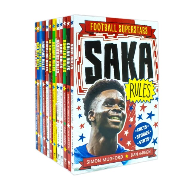 Football Superstars 12 Book Set By Simon Mugford Featuring Ronaldo Rules Messi Rules Haaland Rules Simon Mugford & Dan Green Books