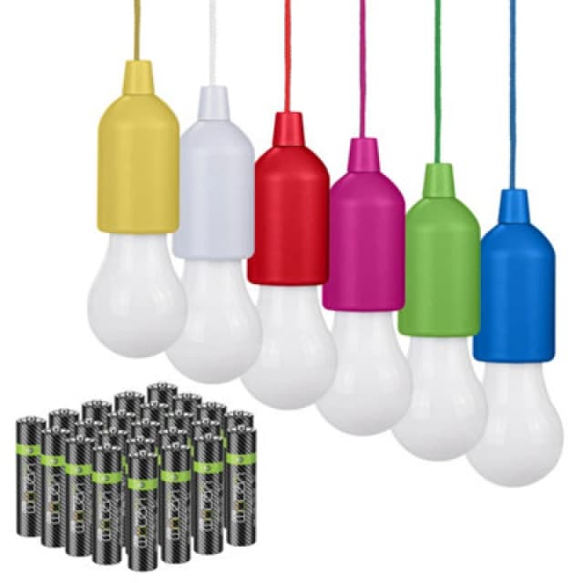 Valiant Hanging Lights Battery Powered (6-Pack) plus 24 x AAA Rechargeable Batteries Multi unisex