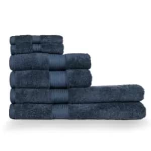 Cleopatra Egyptian Cotton 6 Piece Face/Hand/Sheet Towel Set Navy