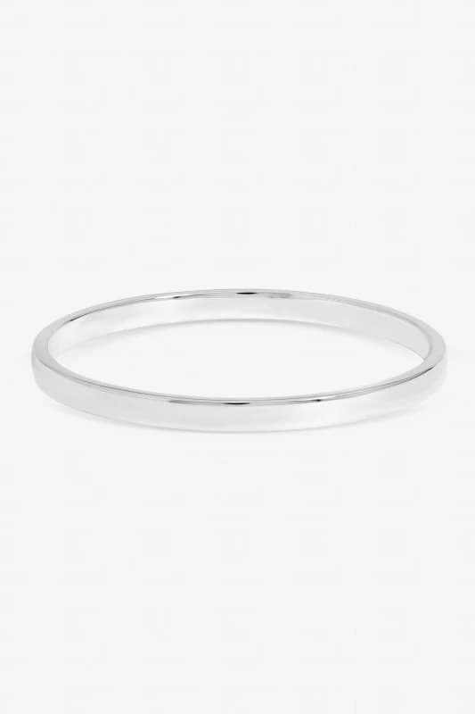 Inicio Womens Sterling Silver Plated Polished Bangle - Gift Pouch Silver Female One Size