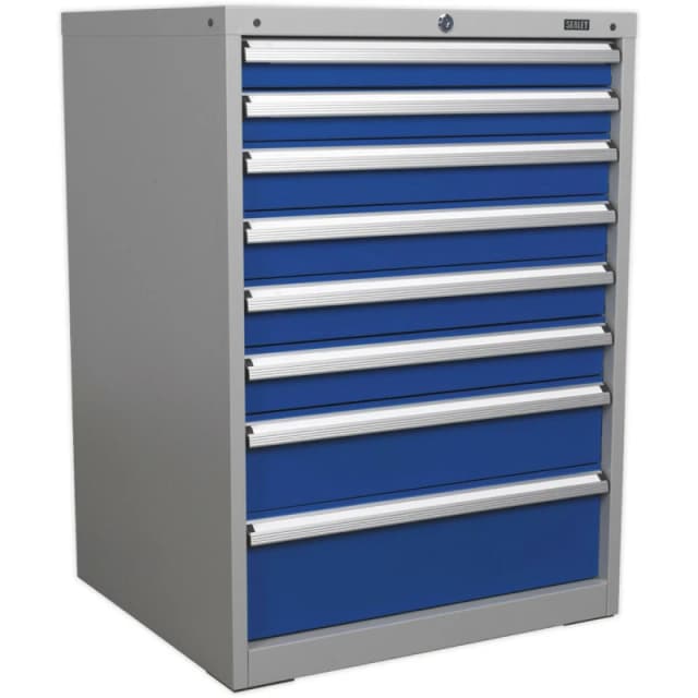 Loops 8 Drawer Industrial Cabinet - 725 x 655 x 1000mm - Heavy Duty Drawer Slides Multi