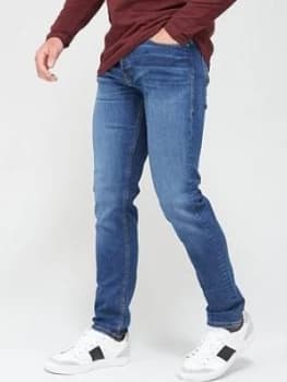 Jack & Jones Mike Slim Fit Washed Jeans - Mid Blue