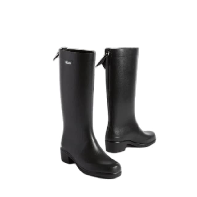 Aigle Myrica Rubber Womens Calf Length Boots - Noir - Size:UK 2.5