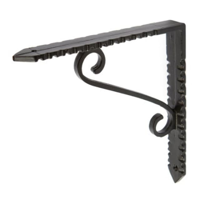 Hammer and Tongs Hammer & Tongs Notched Scroll Iron Shelf Bracket - D150mm - Black