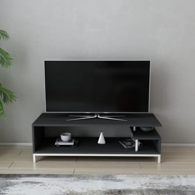 Decorotika Reilly TV Stand TV Unit For Tv's Up To 55" White And Anthracite