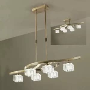Cuadrax telescopicSemi Ceiling Light 6 Bulbs G9, antique brass